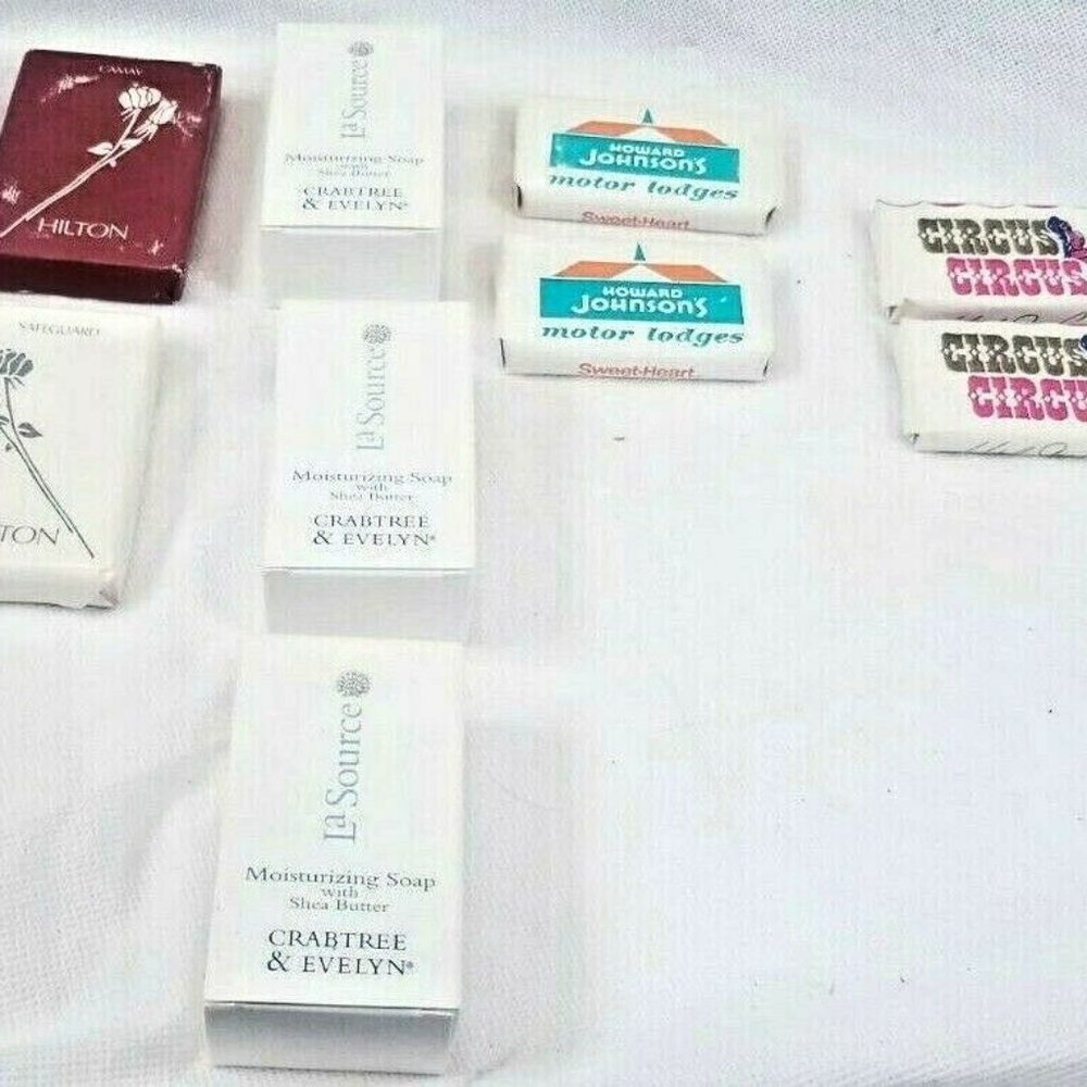 Travel soap VTG bundle Crabtree Evelyn La Source Hilton shea butter vegas hotels